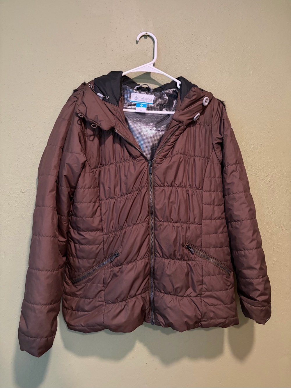 Columbia Women's Olive Omni-Heat Quilted Hooded Puffer Jacket